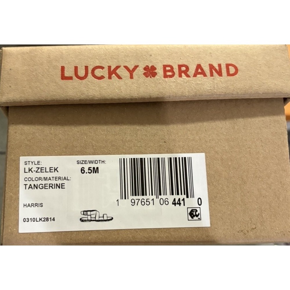 Lucky Brand Harris Leather Sandals Tangerine 6.5 New‎ - Picture 3 of 5
